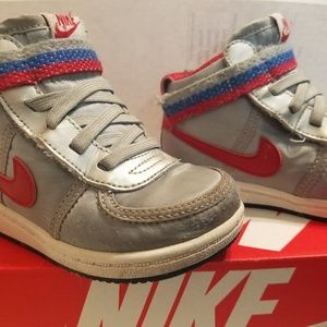 Nike vandal high supreme silver/red/blue size 6c